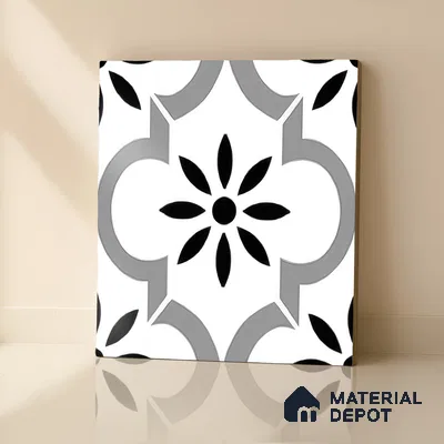 Moroccan Wall & Floor Tile TL 04938 Marrakech Minimalistic Moreno 1 ft x 1 ft Ceramic Matte Finish - 9 mm | Suitable for Bathroom, Kitchen, Dining Area | Please Expect a Slight Variation of Pattern (Sample)