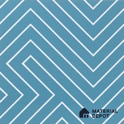 Abstract Wall & Floor Tile TL 04941 Marrakech Lines Blue 1 ft x 1 ft Ceramic Matte Finish - 9 mm | Suitable for Living Room, Bedroom, Bathroom, Courtyard, Balcony | Please Expect a Slight Variation of Pattern (Sample)