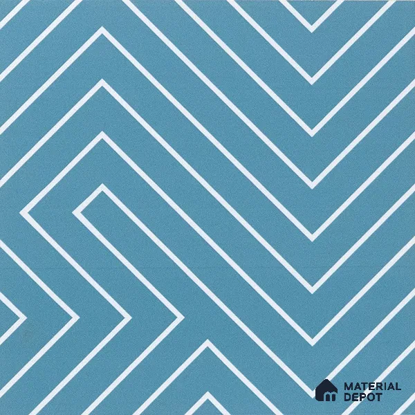 Abstract Wall & Floor Tile TL 04941 Marrakech Lines Blue 1 ft x 1 ft Ceramic Matte Finish - 9 mm | Suitable for Living Room, Bedroom, Bathroom, Courtyard, Balcony | Please Expect a Slight Variation of Pattern (Sample)