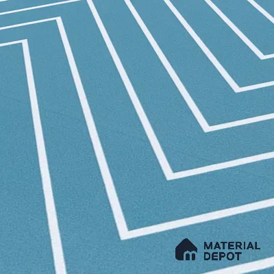 Abstract Wall & Floor Tile TL 04941 Marrakech Lines Blue 1 ft x 1 ft Ceramic Matte Finish - 9 mm | Suitable for Living Room, Bedroom, Bathroom, Courtyard, Balcony | Please Expect a Slight Variation of Pattern (Sample)