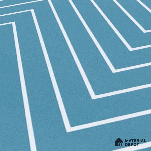 Abstract Wall & Floor Tile TL 04941 Marrakech Lines Blue 1 ft x 1 ft Ceramic Matte Finish - 9 mm | Suitable for Living Room, Bedroom, Bathroom, Courtyard, Balcony | Please Expect a Slight Variation of Pattern (Sample)