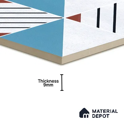 Abstract Wall & Floor Tile TL 04942 Marrakech Ocean White 1 ft x 1 ft Ceramic Matte Finish - 9 mm | Random 2 | Suitable for Living Room, Bedroom, Bathroom, Courtyard, Balcony | Please Expect a Slight Variation of Pattern (Sample)