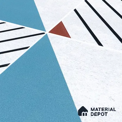 Abstract Wall & Floor Tile TL 04942 Marrakech Ocean White 1 ft x 1 ft Ceramic Matte Finish - 9 mm | Random 2 | Suitable for Living Room, Bedroom, Bathroom, Courtyard, Balcony | Please Expect a Slight Variation of Pattern (Sample)