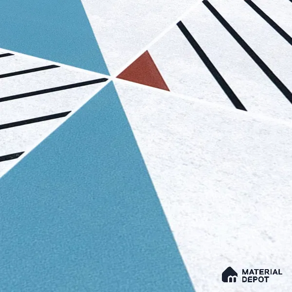 Abstract Wall & Floor Tile TL 04942 Marrakech Ocean White 1 ft x 1 ft Ceramic Matte Finish - 9 mm | Random 2 | Suitable for Living Room, Bedroom, Bathroom, Courtyard, Balcony | Please Expect a Slight Variation of Pattern (Sample)