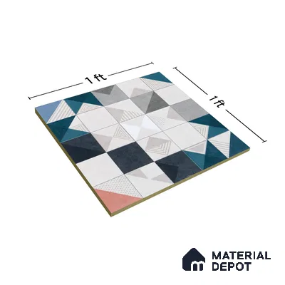 Moroccan Floor Tile TL 04959 Marrakech Pixie White 1 ft x 1 ft Ceramic Matte Finish - 9 mm | Suitable for Bathroom, Kitchen, Balcony (Sample)