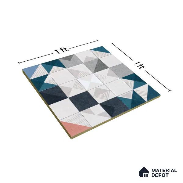 Moroccan Floor Tile TL 04959 Marrakech Pixie White 1 ft x 1 ft Ceramic Matte Finish - 9 mm | Suitable for Bathroom, Kitchen, Balcony (Sample)