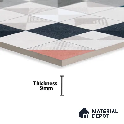 Moroccan Floor Tile TL 04959 Marrakech Pixie White 1 ft x 1 ft Ceramic Matte Finish - 9 mm | Suitable for Bathroom, Kitchen, Balcony (Sample)