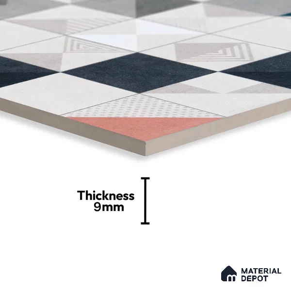 Moroccan Floor Tile TL 04959 Marrakech Pixie White 1 ft x 1 ft Ceramic Matte Finish - 9 mm | Suitable for Bathroom, Kitchen, Balcony (Sample)