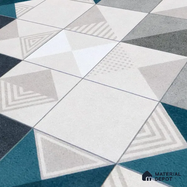 Moroccan Floor Tile TL 04959 Marrakech Pixie White 1 ft x 1 ft Ceramic Matte Finish - 9 mm | Suitable for Bathroom, Kitchen, Balcony (Sample)