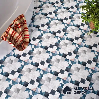 Moroccan Floor Tile TL 04959 Marrakech Pixie White 1 ft x 1 ft Ceramic Matte Finish - 9 mm | Suitable for Bathroom, Kitchen, Balcony (Sample)