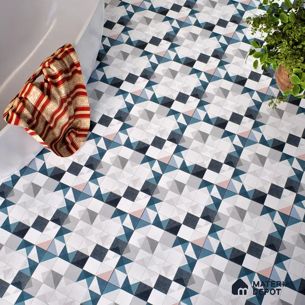 Moroccan Floor Tile TL 04959 Marrakech Pixie White 1 ft x 1 ft Ceramic Matte Finish - 9 mm | Suitable for Bathroom, Kitchen, Balcony (Sample)