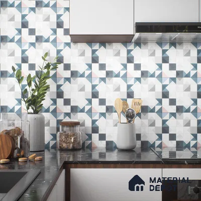 Moroccan Floor Tile TL 04959 Marrakech Pixie White 1 ft x 1 ft Ceramic Matte Finish - 9 mm | Suitable for Bathroom, Kitchen, Balcony (Sample)
