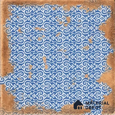Moroccan Wall & Floor Tile TL 04951 Riad Rustic Decor Mud Brown Azul 1 ft x 1 ft Ceramic Matte Finish - 9 mm | Suitable for Bathroom, Kitchen, Balcony | Please Expect a Slight Variation of Pattern (Sample)