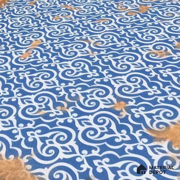 Moroccan Wall & Floor Tile TL 04951 Riad Rustic Decor Mud Brown Azul 1 ft x 1 ft Ceramic Matte Finish - 9 mm | Suitable for Bathroom, Kitchen, Balcony | Please Expect a Slight Variation of Pattern (Sample)