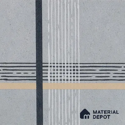 Abstract Wall & Floor Tile TL 04954 Marrakech Nordish Linea 1 ft x 1 ft Ceramic Matte Finish - 9 mm | Random 2 | Suitable for Living Room, Bedroom, Bathroom, Courtyard, Balcony | Please Expect a Slight Variation of Pattern (Sample)