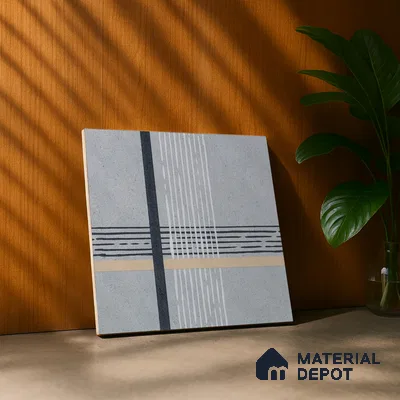 Abstract Wall & Floor Tile TL 04954 Marrakech Nordish Linea 1 ft x 1 ft Ceramic Matte Finish - 9 mm | Random 2 | Suitable for Living Room, Bedroom, Bathroom, Courtyard, Balcony | Please Expect a Slight Variation of Pattern (Sample)