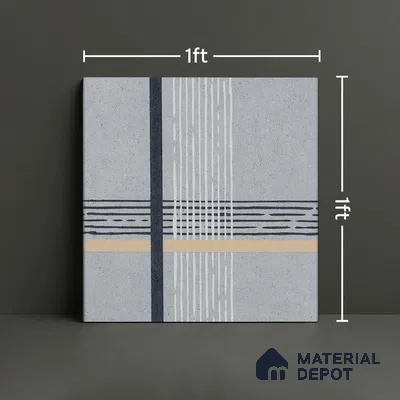 Abstract Wall & Floor Tile TL 04954 Marrakech Nordish Linea 1 ft x 1 ft Ceramic Matte Finish - 9 mm | Random 2 | Suitable for Living Room, Bedroom, Bathroom, Courtyard, Balcony | Please Expect a Slight Variation of Pattern (Sample)