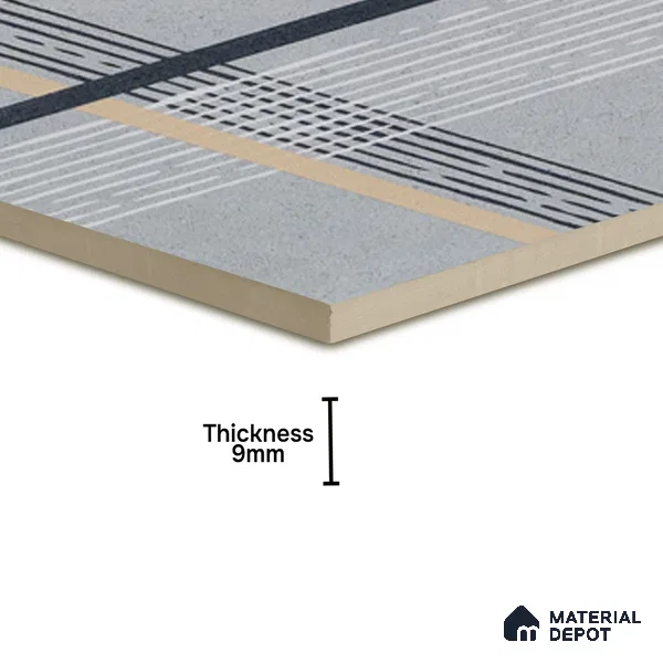 Abstract Wall & Floor Tile TL 04954 Marrakech Nordish Linea 1 ft x 1 ft Ceramic Matte Finish - 9 mm | Random 2 | Suitable for Living Room, Bedroom, Bathroom, Courtyard, Balcony | Please Expect a Slight Variation of Pattern (Sample)