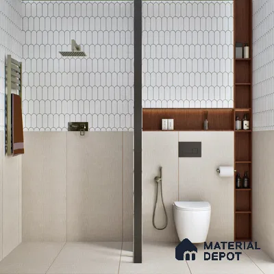 Fabric Floor & Wall Tile TL 06092 B Fabrica Bone 4 ft x 2 ft Vitrified Matte Finish - 9 mm | 8 Random Design | Suitable For Living Room, Bedroom, Bathroom, Kitchen (Sample)