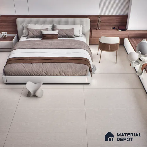 Fabric Floor & Wall Tile TL 06092 B Fabrica Bone 4 ft x 2 ft Vitrified Matte Finish - 9 mm | 8 Random Design | Suitable For Living Room, Bedroom, Bathroom, Kitchen