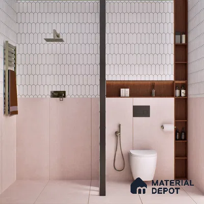 Fabric Wall & Floor Tile TL 06092 C Fabrica Flamingo 4 ft x 2 ft Vitrified Matte Finish - 9 mm | 8 Random Design | Suitable For Living Room, Bedroom, Bathroom, Kitchen (Sample)