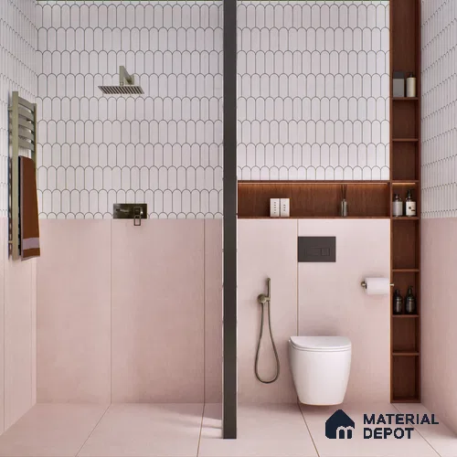 Fabric Wall & Floor Tile TL 06092 C Fabrica Flamingo 4 ft x 2 ft Vitrified Matte Finish - 9 mm | 8 Random Design | Suitable For Living Room, Bedroom, Bathroom, Kitchen