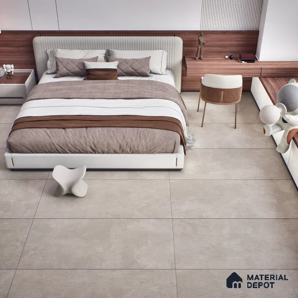 Fabric Wall & Floor Tile TL 06092 D Fabrica Grigio 4 ft x 2 ft Vitrified Matte Finish - 9 mm | 8 Random Design | Suitable For Living Room, Bedroom, Bathroom, Kitchen (Sample)