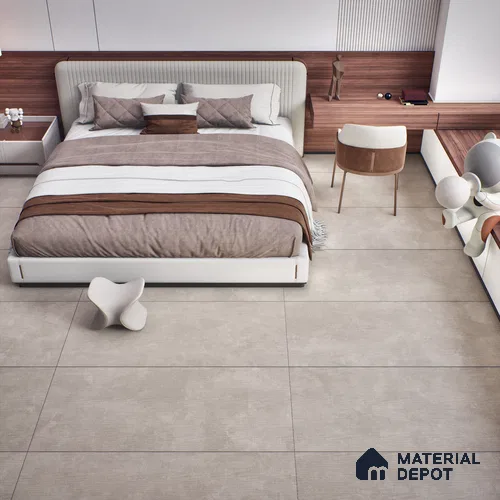 Fabric Wall & Floor Tile TL 06092 D Fabrica Grigio 4 ft x 2 ft Vitrified Matte Finish - 9 mm | 8 Random Design | Suitable For Living Room, Bedroom, Bathroom, Kitchen
