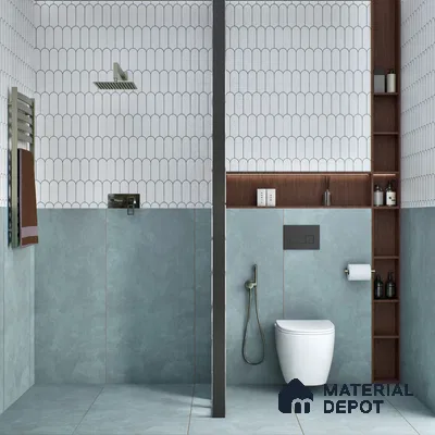 Fabric Wall & Floor Tile TL 06092 E Fabrica Sky 4 ft x 2 ft Vitrified Matte Finish - 9 mm | 8 Random Design | Suitable For Living Room, Bedroom, Bathroom, Kitchen