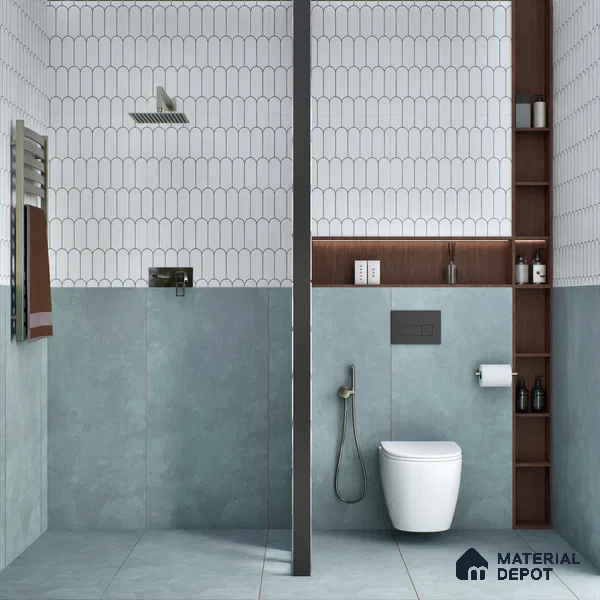 Fabric Wall & Floor Tile TL 06092 E Fabrica Sky 4 ft x 2 ft Vitrified Matte Finish - 9 mm | 8 Random Design | Suitable For Living Room, Bedroom, Bathroom, Kitchen