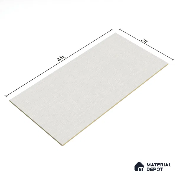Fabric Floor & Wall Tile TL 06092 Fabrica Bianco 4 ft x 2 ft Vitrified Matte Finish - 9 mm | 8 Random Design | Suitable For Living Room, Bedroom, Bathroom, Kitchen (Sample)