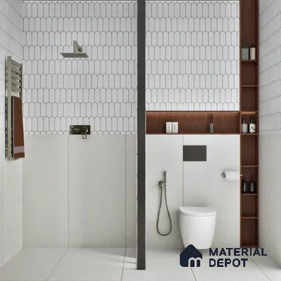 Fabric Floor & Wall Tile TL 06092 Fabrica Bianco 4 ft x 2 ft Vitrified Matte Finish - 9 mm | 8 Random Design | Suitable For Living Room, Bedroom, Bathroom, Kitchen (Sample)