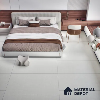 Fabric Floor & Wall Tile TL 06092 Fabrica Bianco 4 ft x 2 ft Vitrified Matte Finish - 9 mm | 8 Random Design | Suitable For Living Room, Bedroom, Bathroom, Kitchen (Sample)