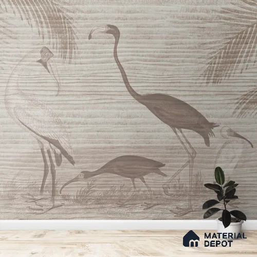 Faded Flamingo Design Wallpaper, Customized Sukoon Series Canvas Abstract Design (Customised Size Wallpaper)