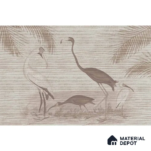 Faded Flamingo Design Wallpaper, Customized Sukoon Series Handmade Abstract Design (Customised Size Wallpaper)