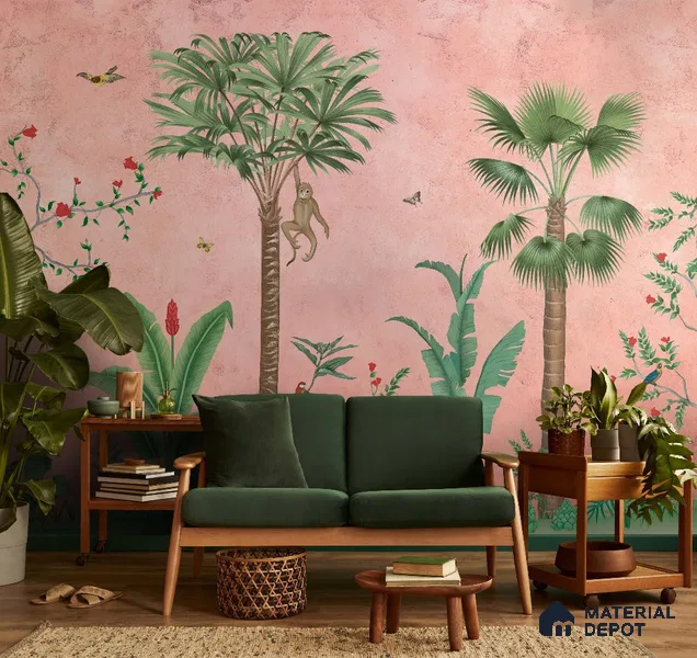 Fascinating Enchantment, Luxury Wallpaper for Rooms, Customised Sukoon Series Canvas Patterned Design (Customised Size Wallpaper)