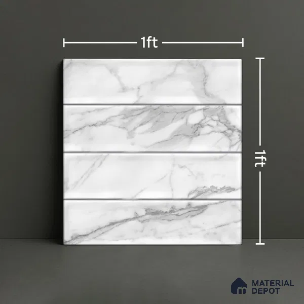 Faux Subway Wall Tile TL 08503 1 ft x 1 ft Glue Matte Finish Ceramic Tile - 10 mm | Suitable for Kitchen, Bathroom & Dining Area | Please Expect a Slight Variation of Pattern