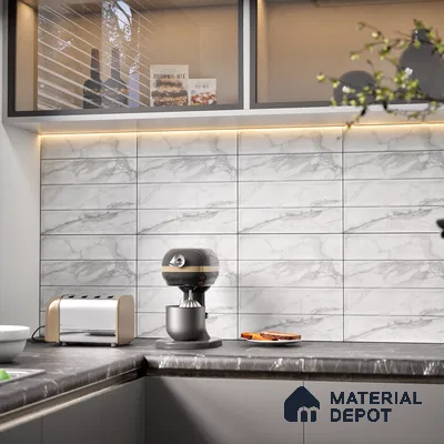Faux Subway Wall Tile TL 08503 1 ft x 1 ft Glue Matte Finish Ceramic Tile - 10 mm | Suitable for Kitchen, Bathroom & Dining Area | Please Expect a Slight Variation of Pattern