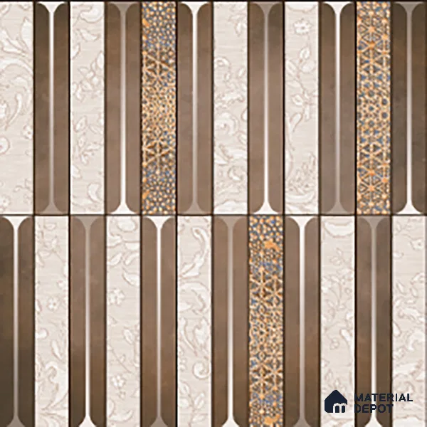 Faux Subway Wall Tile TL 08501 B 1 ft x 1 ft Glue Matte Finish Ceramic Tile - 10 mm | Suitable for Kitchen, Bathroom & Dining Area | Please Expect a Slight Variation of Pattern