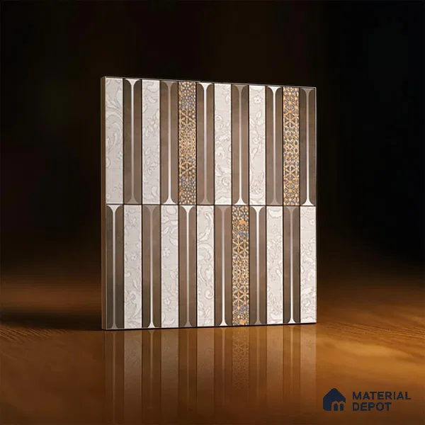 Faux Subway Wall Tile TL 08501 B 1 ft x 1 ft Glue Matte Finish Ceramic Tile - 10 mm | Suitable for Kitchen, Bathroom & Dining Area | Please Expect a Slight Variation of Pattern