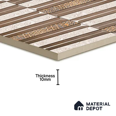 Faux Subway Wall Tile TL 08501 B 1 ft x 1 ft Glue Matte Finish Ceramic Tile - 10 mm | Suitable for Kitchen, Bathroom & Dining Area | Please Expect a Slight Variation of Pattern