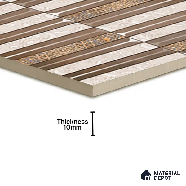 Faux Subway Wall Tile TL 08501 B 1 ft x 1 ft Glue Matte Finish Ceramic Tile - 10 mm | Suitable for Kitchen, Bathroom & Dining Area | Please Expect a Slight Variation of Pattern