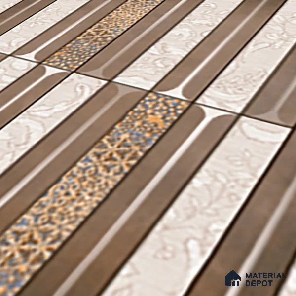 Faux Subway Wall Tile TL 08501 B 1 ft x 1 ft Glue Matte Finish Ceramic Tile - 10 mm | Suitable for Kitchen, Bathroom & Dining Area | Please Expect a Slight Variation of Pattern