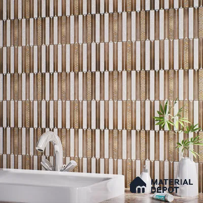 Faux Subway Wall Tile TL 08501 B 1 ft x 1 ft Glue Matte Finish Ceramic Tile - 10 mm | Suitable for Kitchen, Bathroom & Dining Area | Please Expect a Slight Variation of Pattern