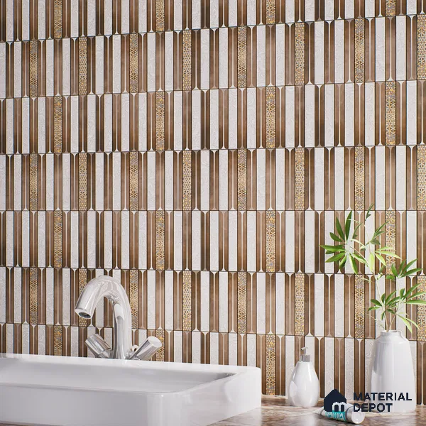 Faux Subway Wall Tile TL 08501 B 1 ft x 1 ft Glue Matte Finish Ceramic Tile - 10 mm | Suitable for Kitchen, Bathroom & Dining Area | Please Expect a Slight Variation of Pattern