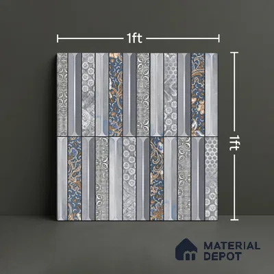 Faux Subway Wall Tile TL 08501 C 1 ft x 1 ft Glue Matte Finish Ceramic Tile - 10 mm | Suitable for Kitchen, Bathroom & Dining Area | Please Expect a Slight Variation of Pattern