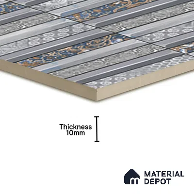 Faux Subway Wall Tile TL 08501 C 1 ft x 1 ft Glue Matte Finish Ceramic Tile - 10 mm | Suitable for Kitchen, Bathroom & Dining Area | Please Expect a Slight Variation of Pattern