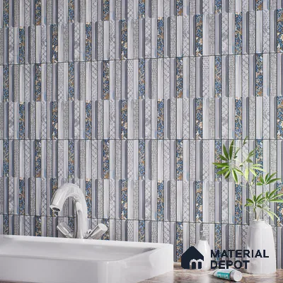 Faux Subway Wall Tile TL 08501 C 1 ft x 1 ft Glue Matte Finish Ceramic Tile - 10 mm | Suitable for Kitchen, Bathroom & Dining Area | Please Expect a Slight Variation of Pattern