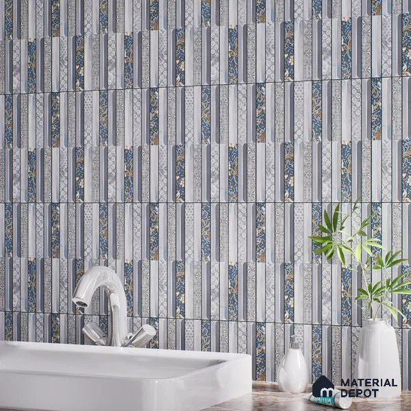 Faux Subway Wall Tile TL 08501 C 1 ft x 1 ft Glue Matte Finish Ceramic Tile - 10 mm | Suitable for Kitchen, Bathroom & Dining Area | Please Expect a Slight Variation of Pattern