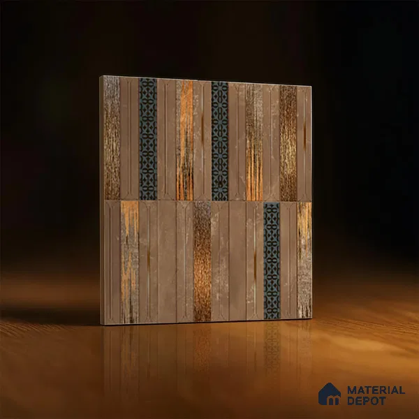 Faux Subway Wall Tile TL 08501 D 1 ft x 1 ft Glue Matte Finish Ceramic Tile - 10 mm | Suitable for Kitchen, Bathroom & Dining Area | Please Expect a Slight Variation of Pattern
